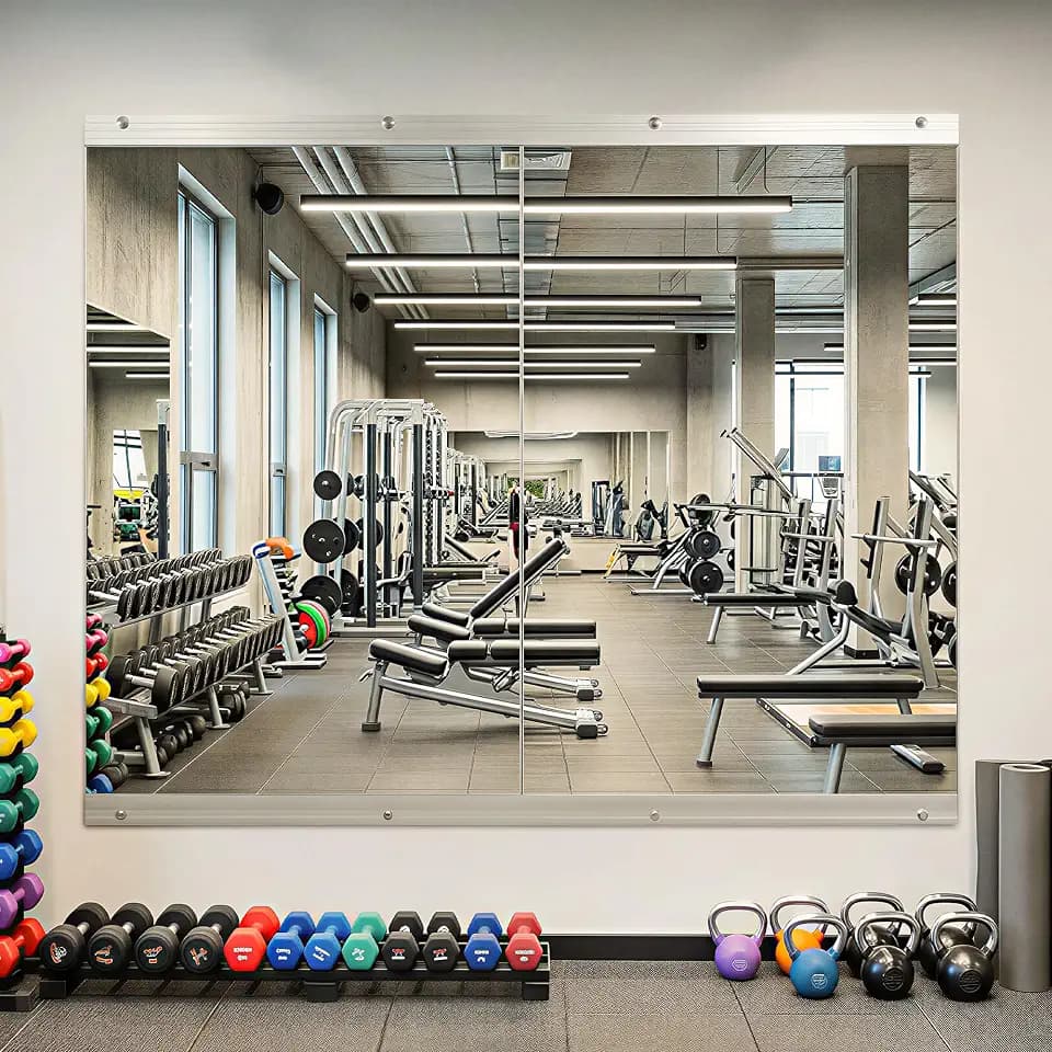 Gym Mirrors for Home Gym, 48" x 24" 2PCS Workout Mirrors Frameless