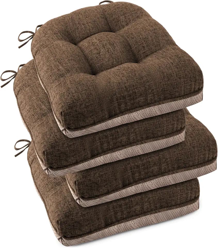 OVOV Indoor Chair Cushions for Dining Chairs Set of 4, 18x18, Coffee