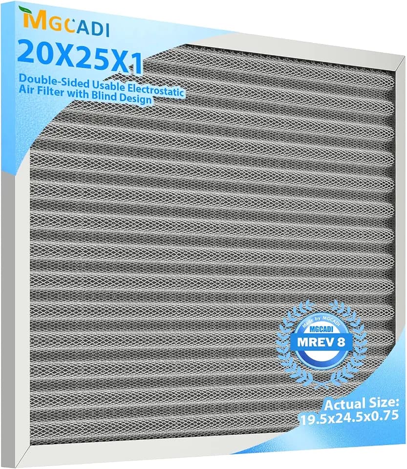 20x25x1 HVAC Furnace Air Filter Merv 8(Actual Size:19.5x24.5x0.82 Inch)