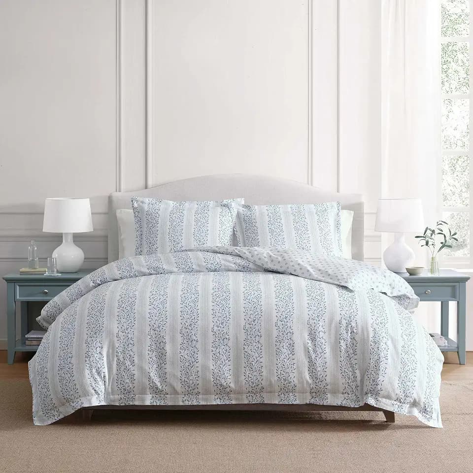 Martha Stewart - King Duvet Cover Set with Shams, Cotton