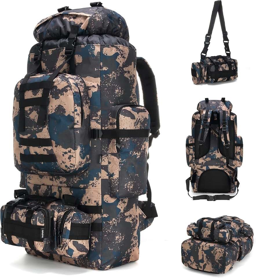 100L Camping Hiking Backpack,Molle military Tactical rucksack backpack,Waterproof Lightweight Hiking Backpack