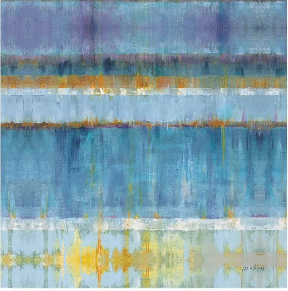 Trademark Fine Art Abstract Stripes Blue by Danhui NAI, 24x24