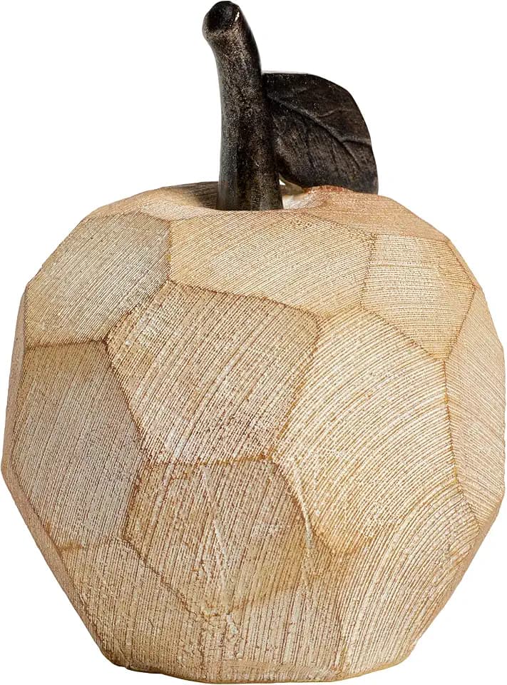 Elements Resin Apple Figurine – Rustic Hand-Carved Look Home Decor Sculpture & Gift