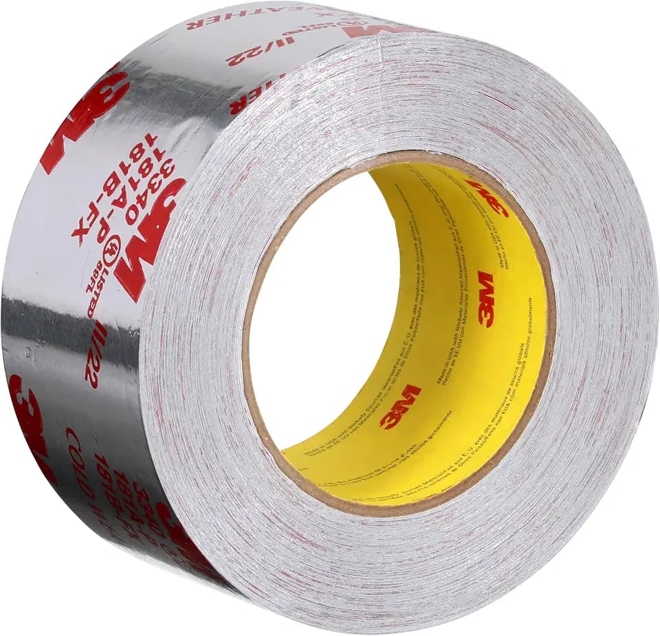 3M Aluminum Foil Tape 3340, 2.5" x 50 yd, 4.0 mil, Silver, 1 Roll