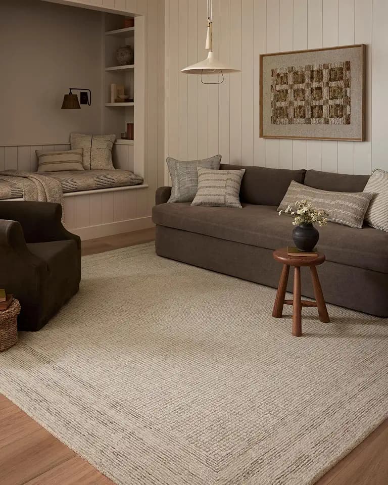 Loloi Amber Lewis Windsor Collection WIN-01 Ivory/Stone 3'-6" x 5'-6" Accent Rug