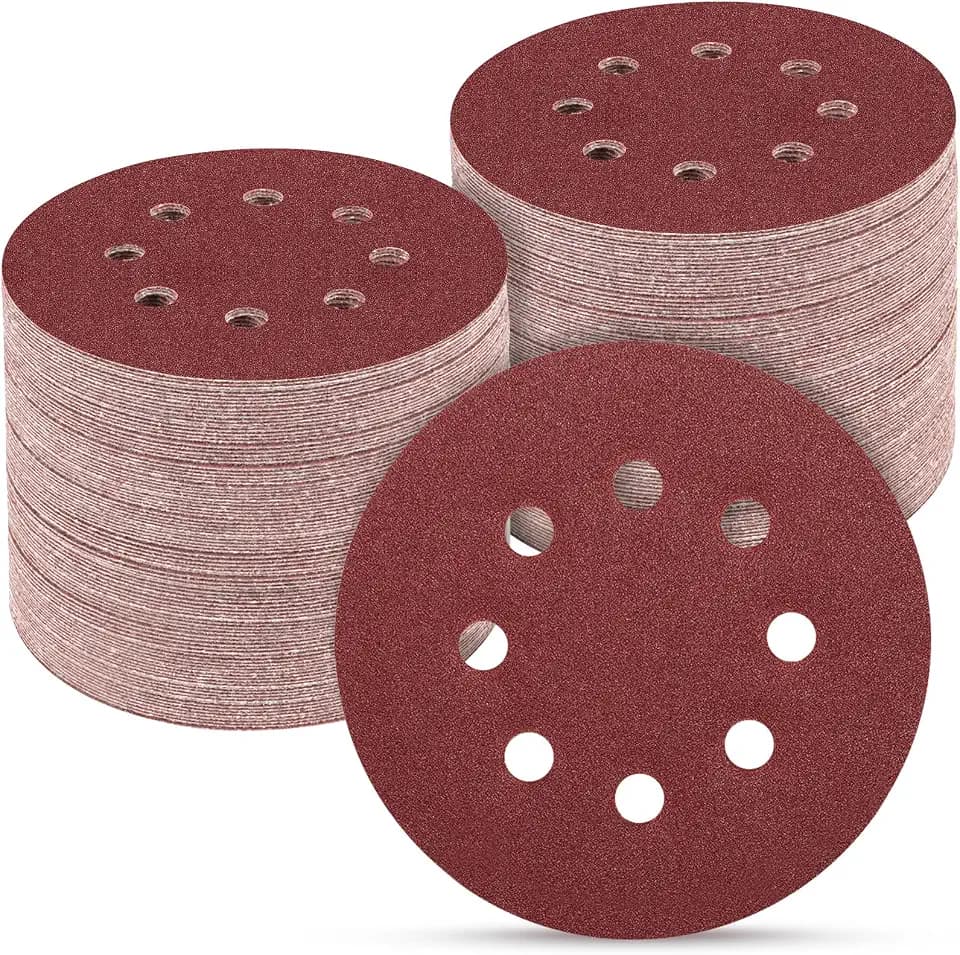 100PCS 5 Inch Sanding Discs 100 Grit Sandpaper for Orbital Sander