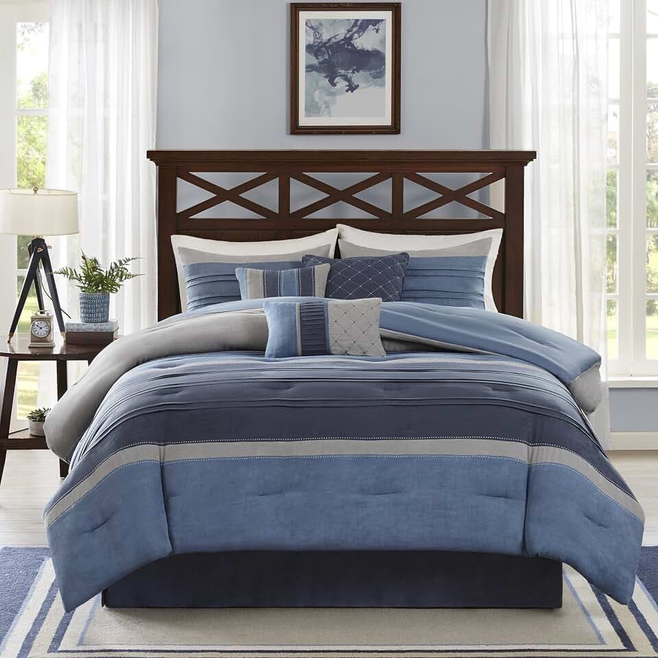 Madison Park Casual Modern Comforter Set, 7PC Queen Bedding Set