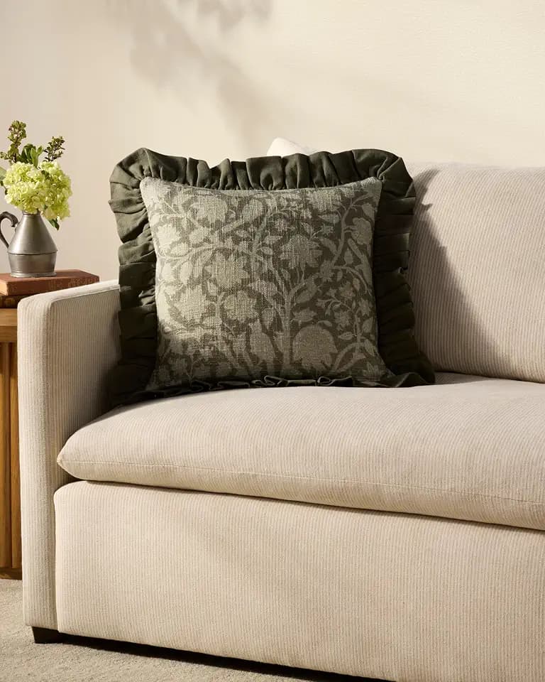 Loloi Chris Loves Julia Kathleen Green 18'' x 18'' Cover w/Down Pillow