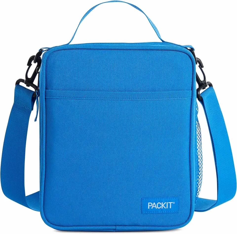 PackIt Freezable Crossbody Lunch Box, Azure Blue