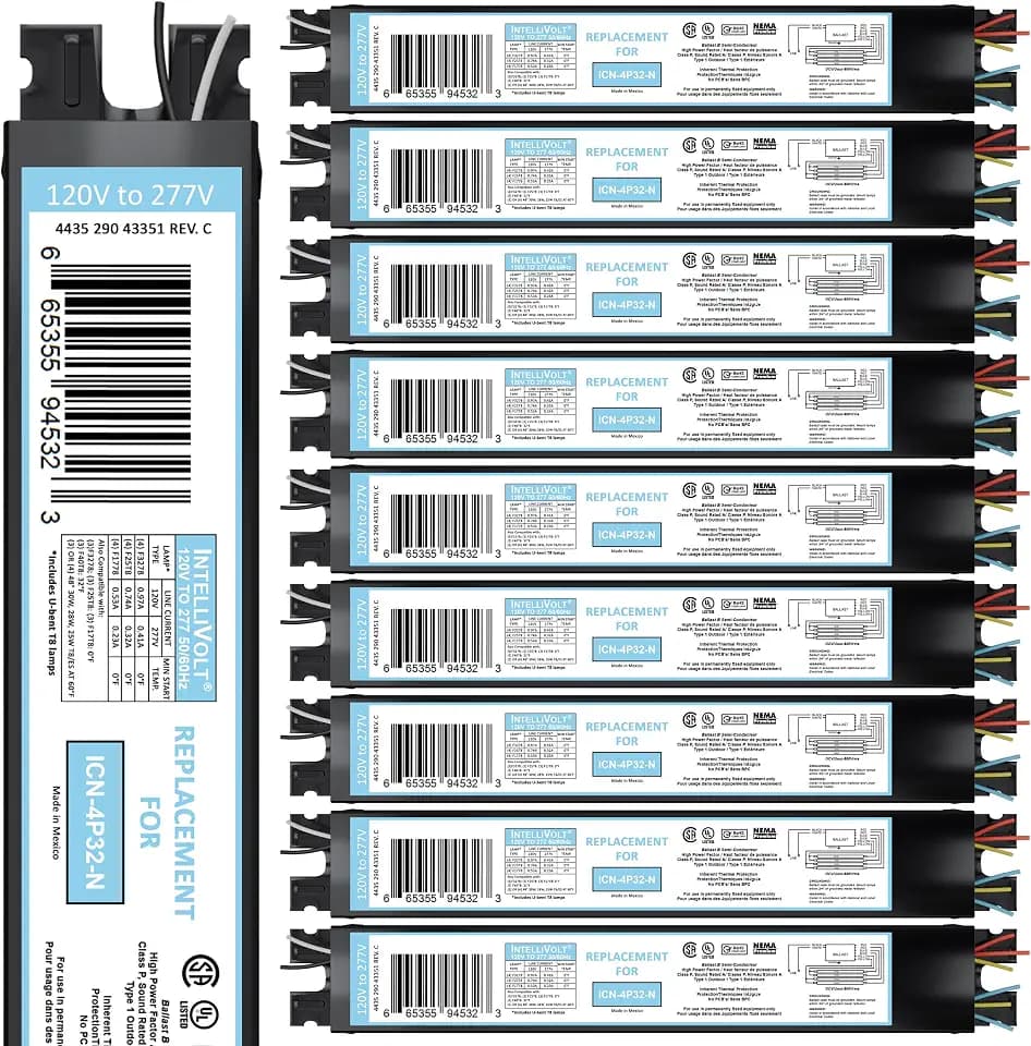 OHLECTRIC 10 Pack Replacement for ICN4P32-SC 3 and 4 Lamp T8 Fluorescent