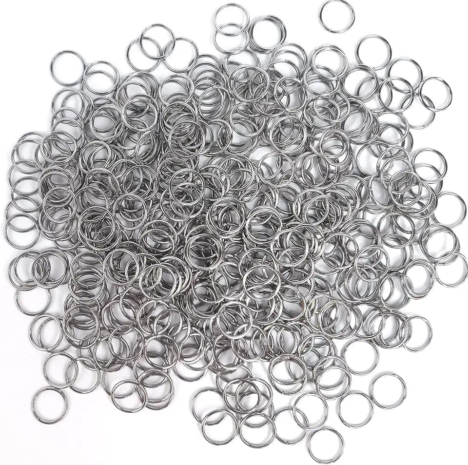 Stainless Steel Jump Rings,1000Pcs, 12mm Dia.,18 Gauge Thick, Dark Silver