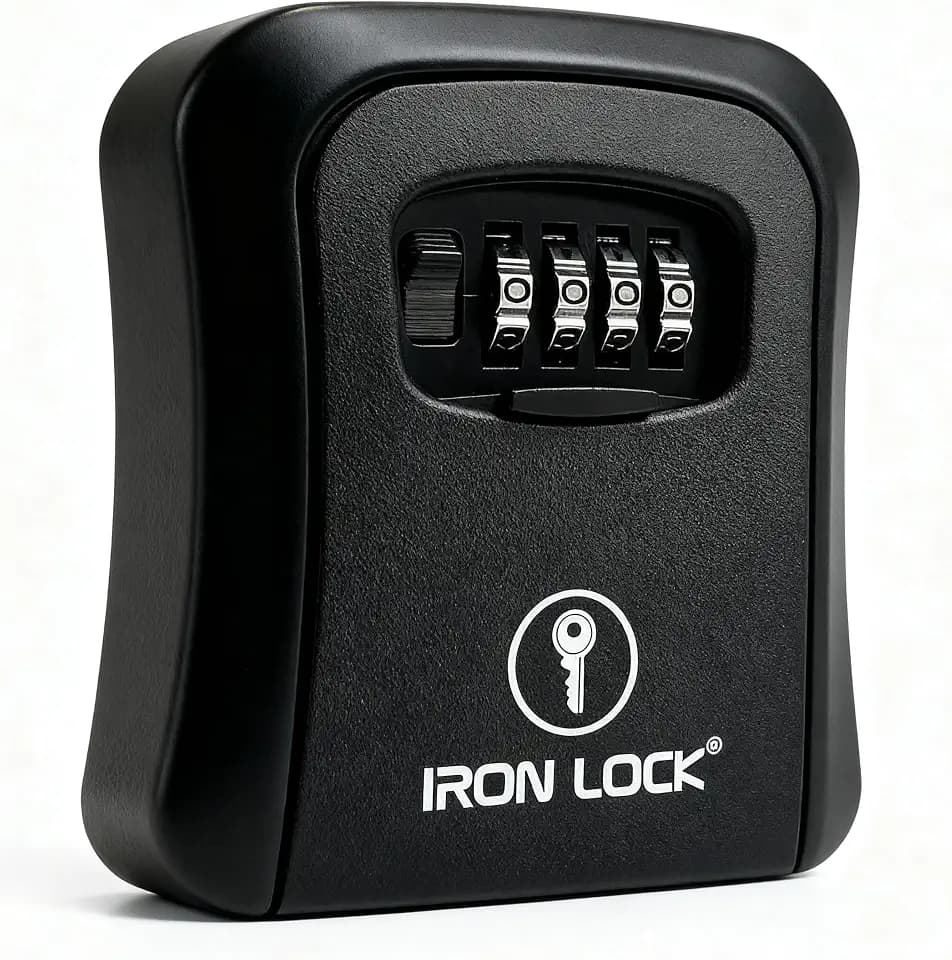 Iron Lock® Medium Wall Mount Combination Key Lock Box, Outdoor (Black)