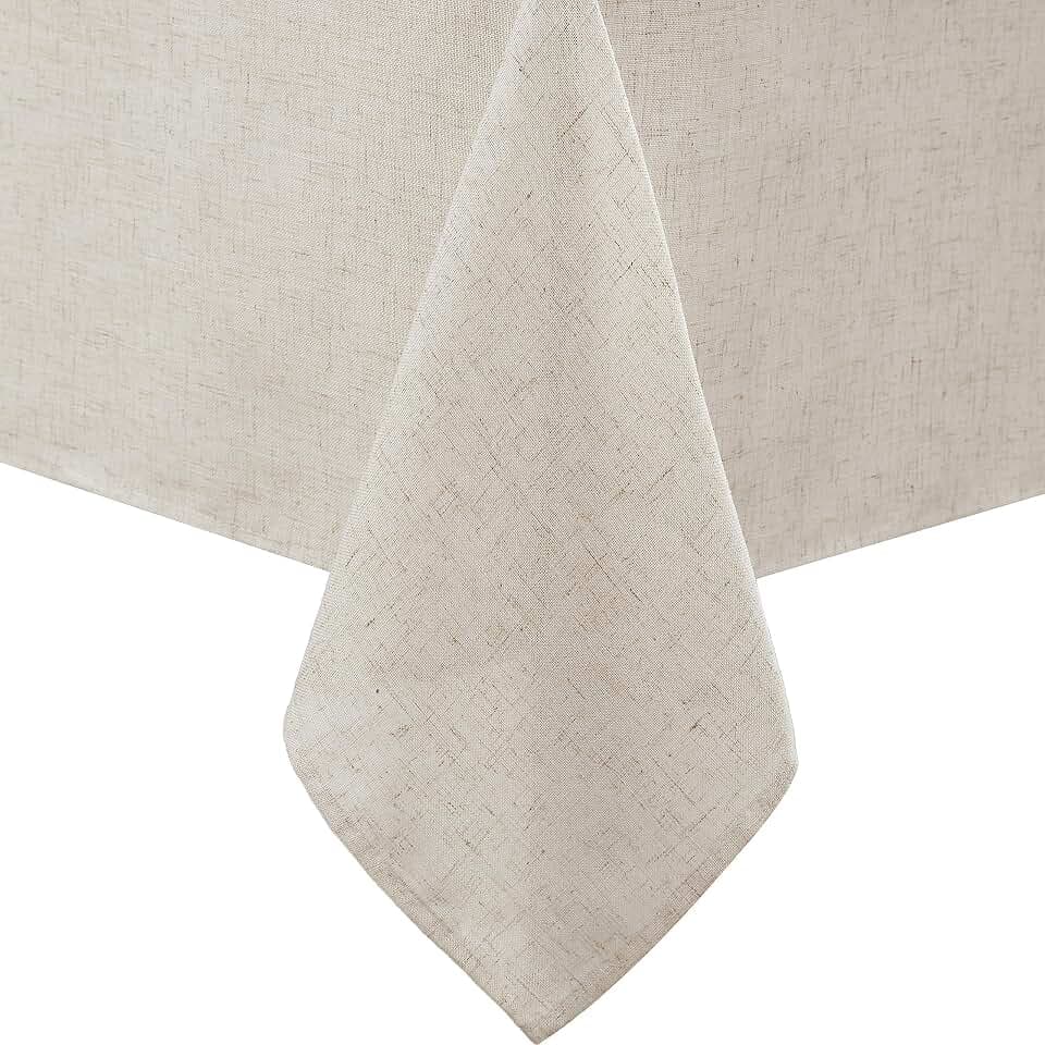 Laura Ashley Dothan Linen Blend Tablecloth, 60" x 84", Taupe