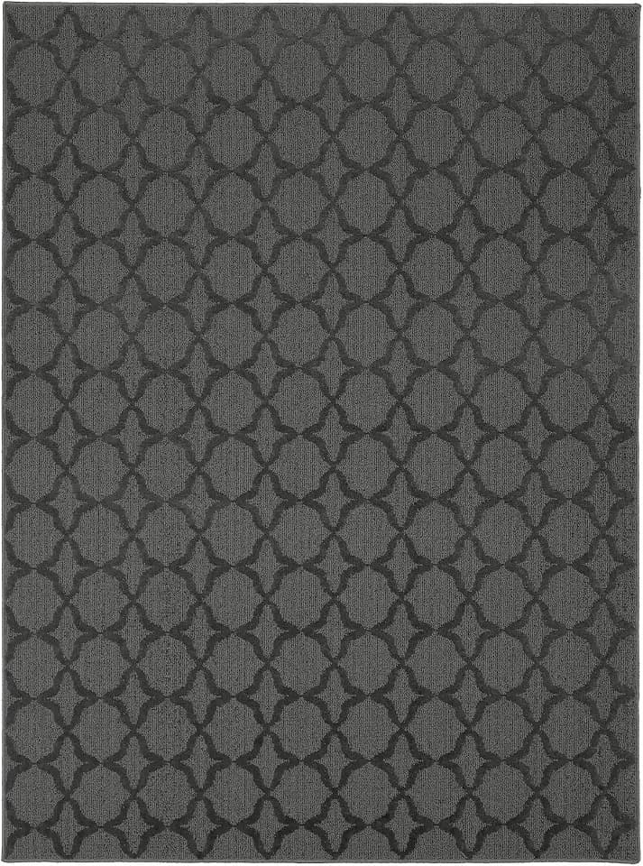 Garland Rug Sparta Non Slip Polypropylene 9 Ft. X 12 Ft. Cinder Gray Area Rug- Ideal for Living Rooms & Hallways, Stylish & Durable for High-Traffic Areas