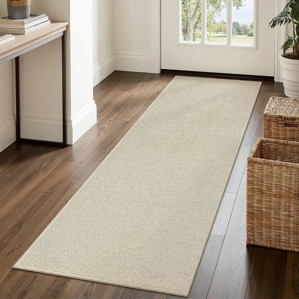 Soalmost 2x6 Runner Rug for Entryway, Beige Washable Non Slip Rugs