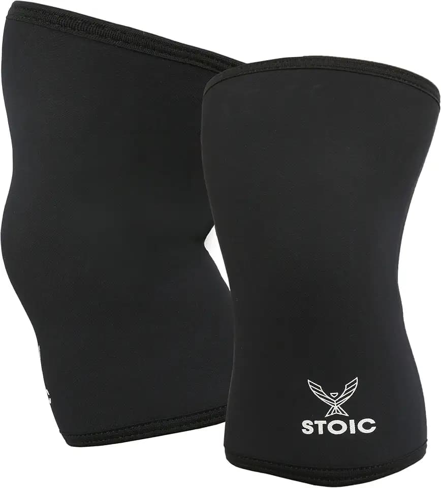 Stoic 7mm Neoprene Knee Sleeves for Men & Women - Black, Large