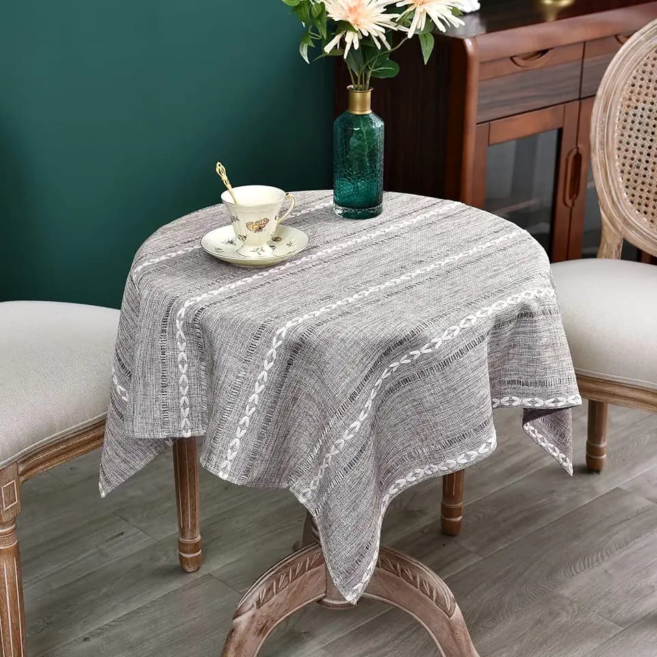 NEWISHER Embroidered Small Square Tablecloth, 36x36 Inch End Table Cover