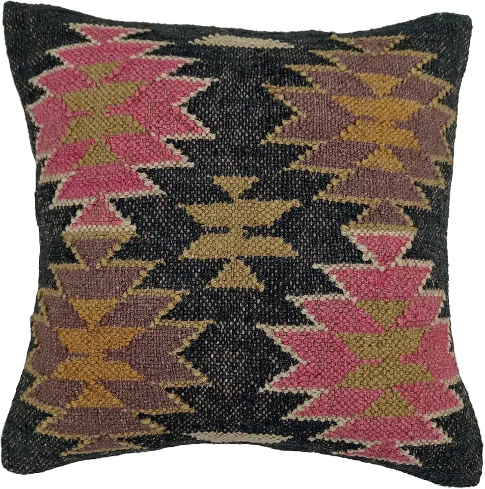 Trade Star 70% Jute 30% Wool Kilim Pillow Cover for Home