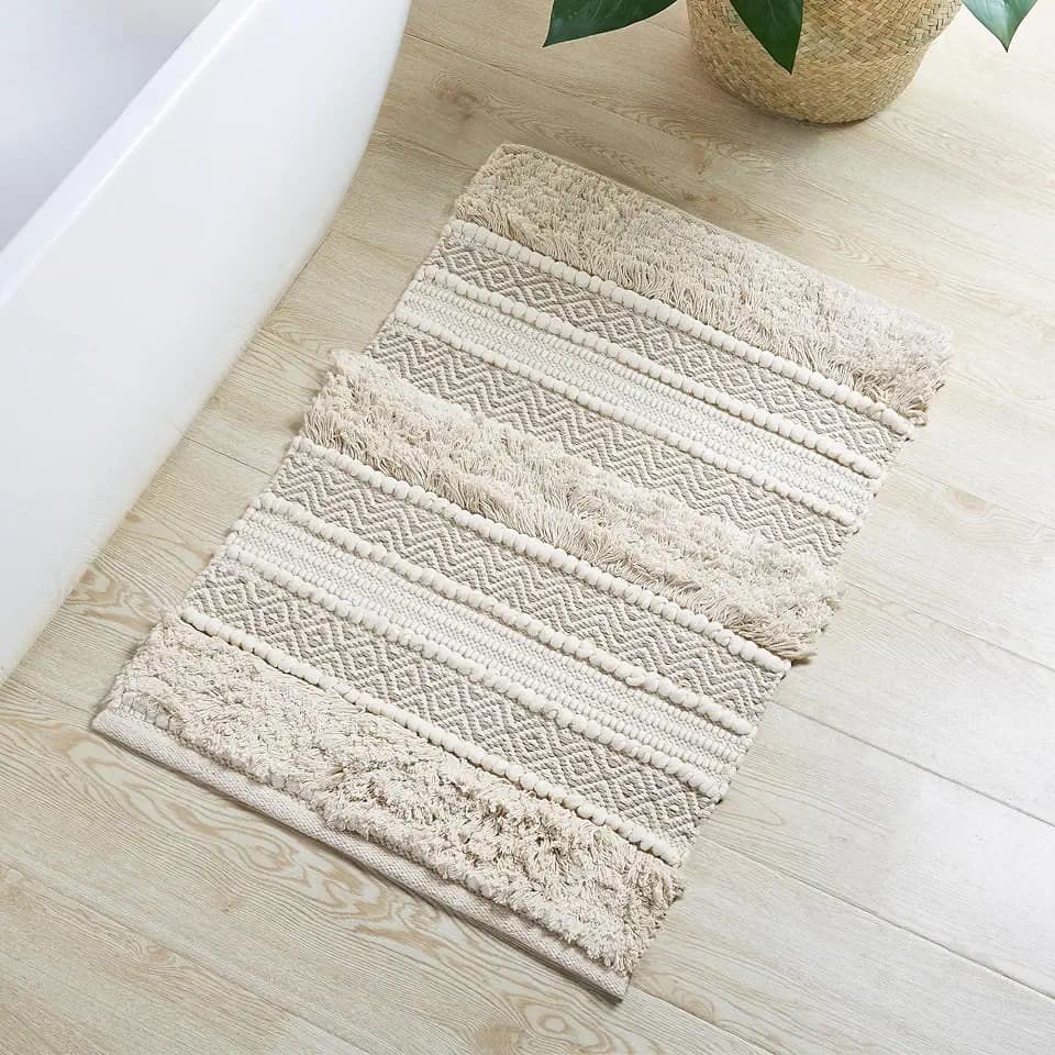 INK+IVY Asher Non-Slip Bath Rug Absorbent Quick Dry, 20 x 32, Natural