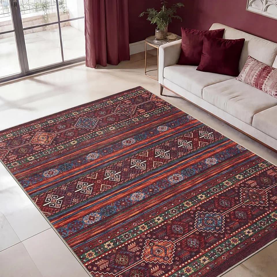 Keen Home Design Vintage Washable Area Rug, Non-Slip Low Pile, 4x6