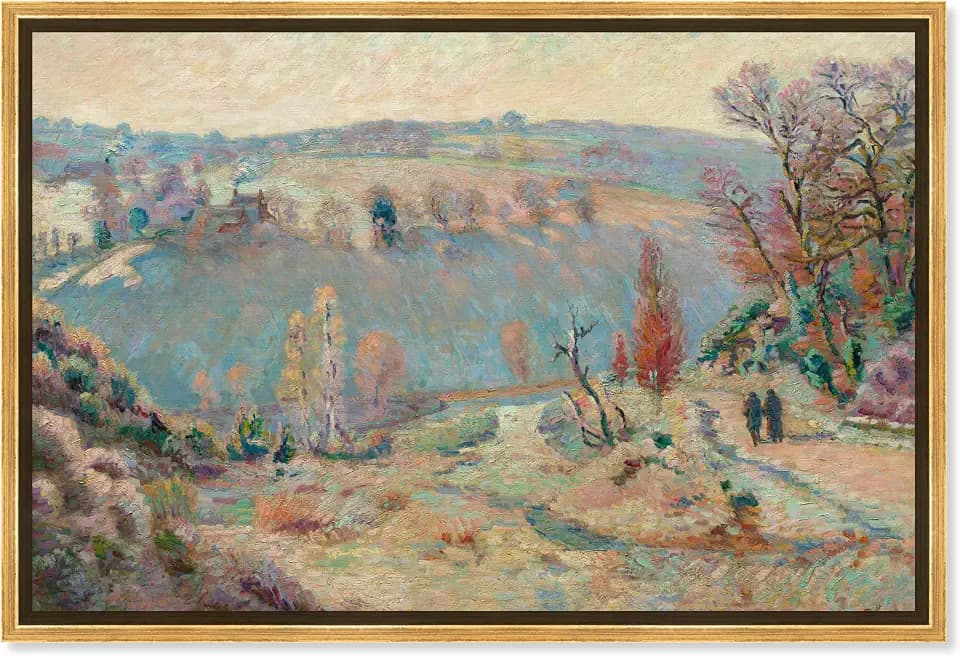 Art Remedy Armand Guillaumin-Valley Of The Sedelle Classic Monet Art Prints Canvas Wall Art, Gold Floater Frame, 45"x30"