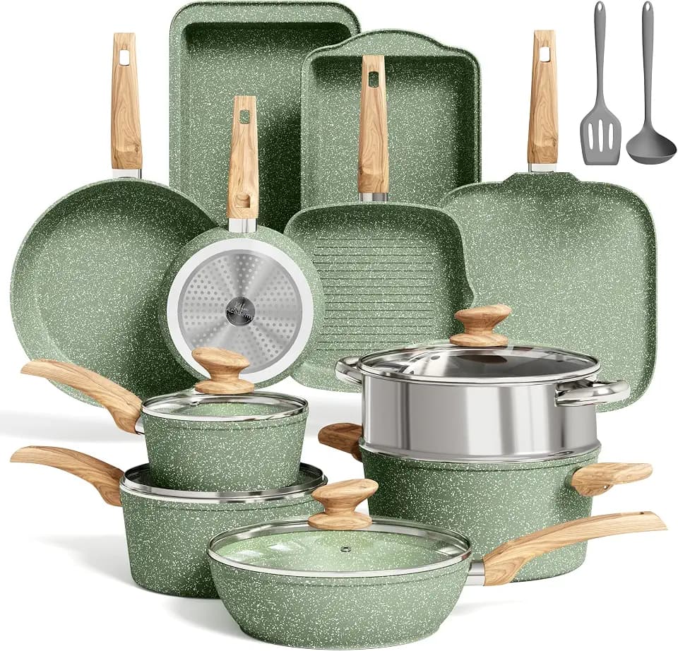 MAISON ARTS 17 Piece Pots and Pans Set Non Stick, Induction Cookware Sets