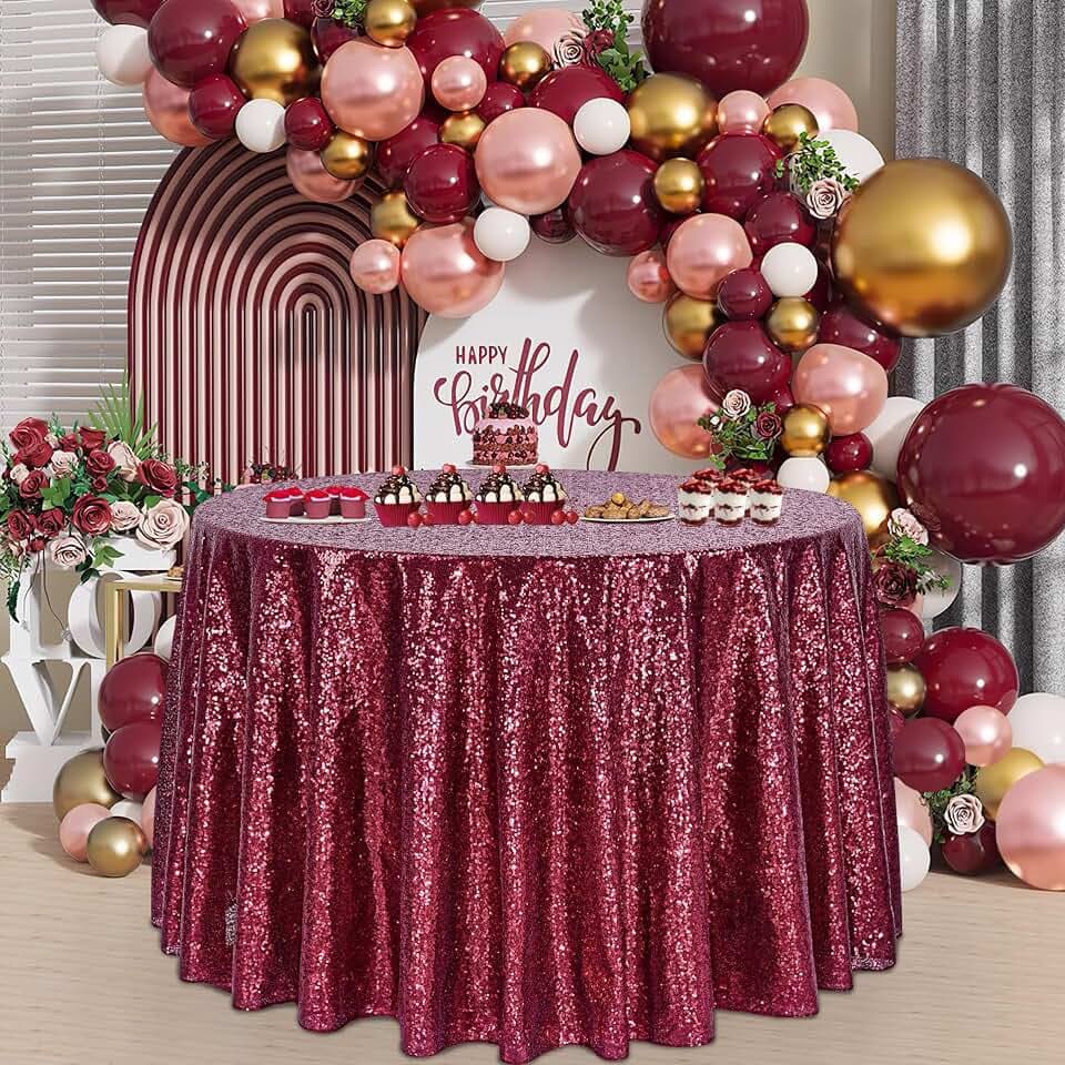 Sequin Tablecloth Party Decor 120 Inch Round Table Cloth Desk Centerpieces