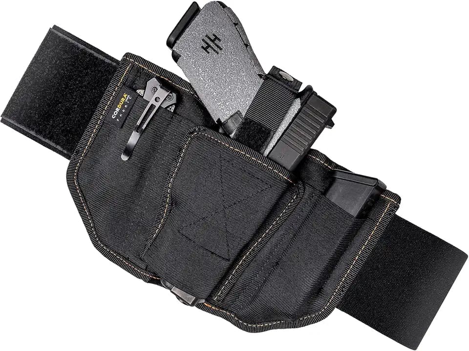 VNSH Belly Band Holster for Concealed Carry with 2 Built-in Mag Pouches
