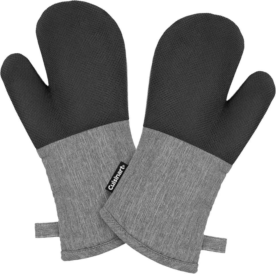Cuisinart Chambray Kitchen Oven Mitts, Heat-Resistant, 2-Pack, 7"x13"