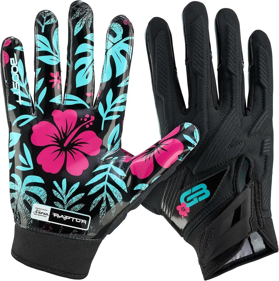 Grip Boost Football Gloves Raptor 2.0 Padded Receiver Gloves with Boost Plus Grip Technology