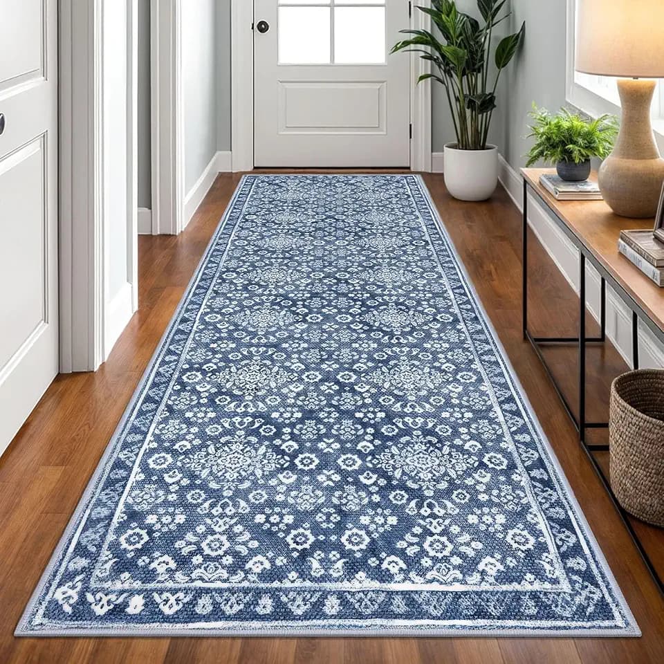 Washable Vintage 3x8 Runner Rug Non Slip Runners for Hallway