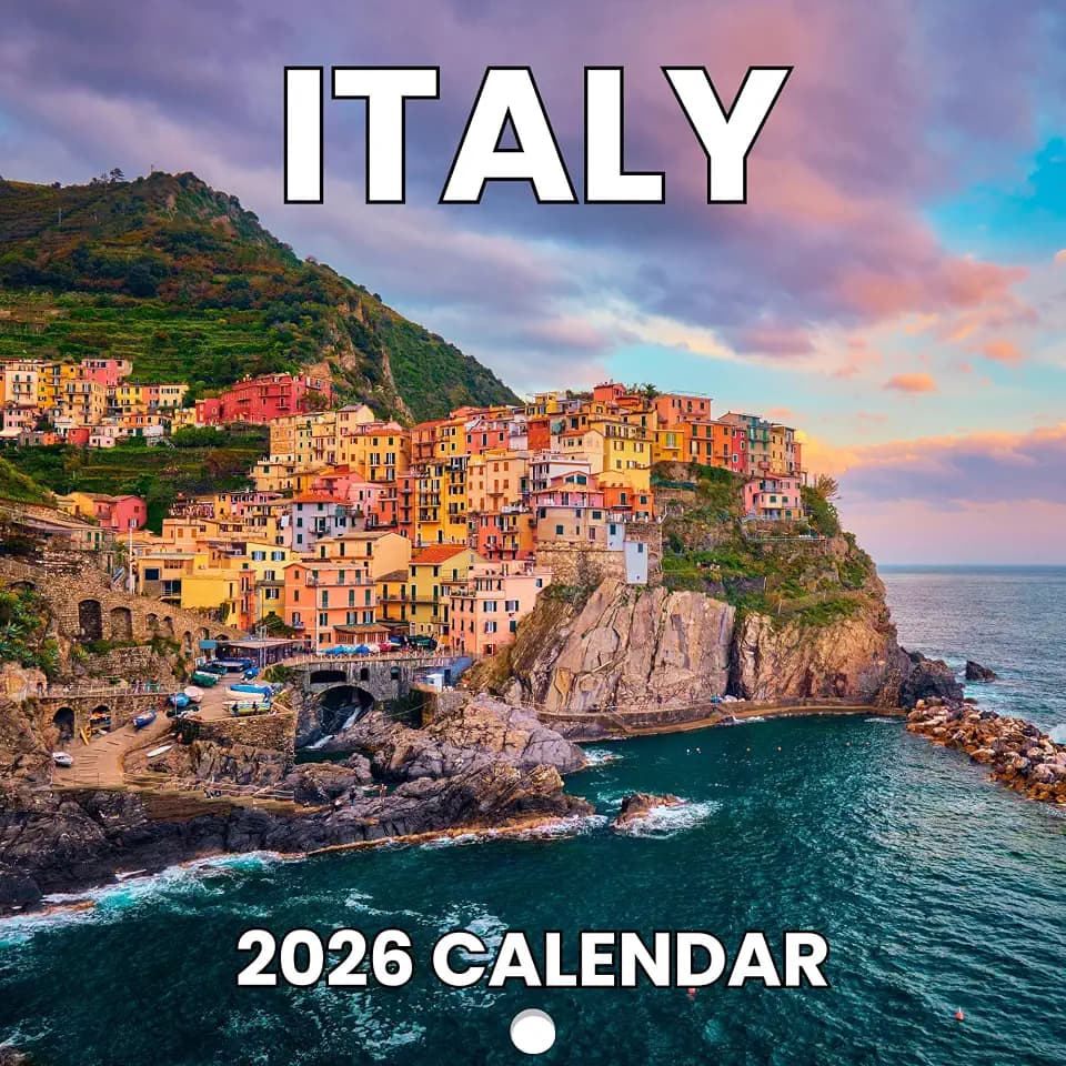 Italy 2026 Wall Calendar | Scenic Italian Wall Calendar | Stunning 12-Month Journey Through Italy’s Landmarks & Countryside | Large Grid Calendar 12" x 24”