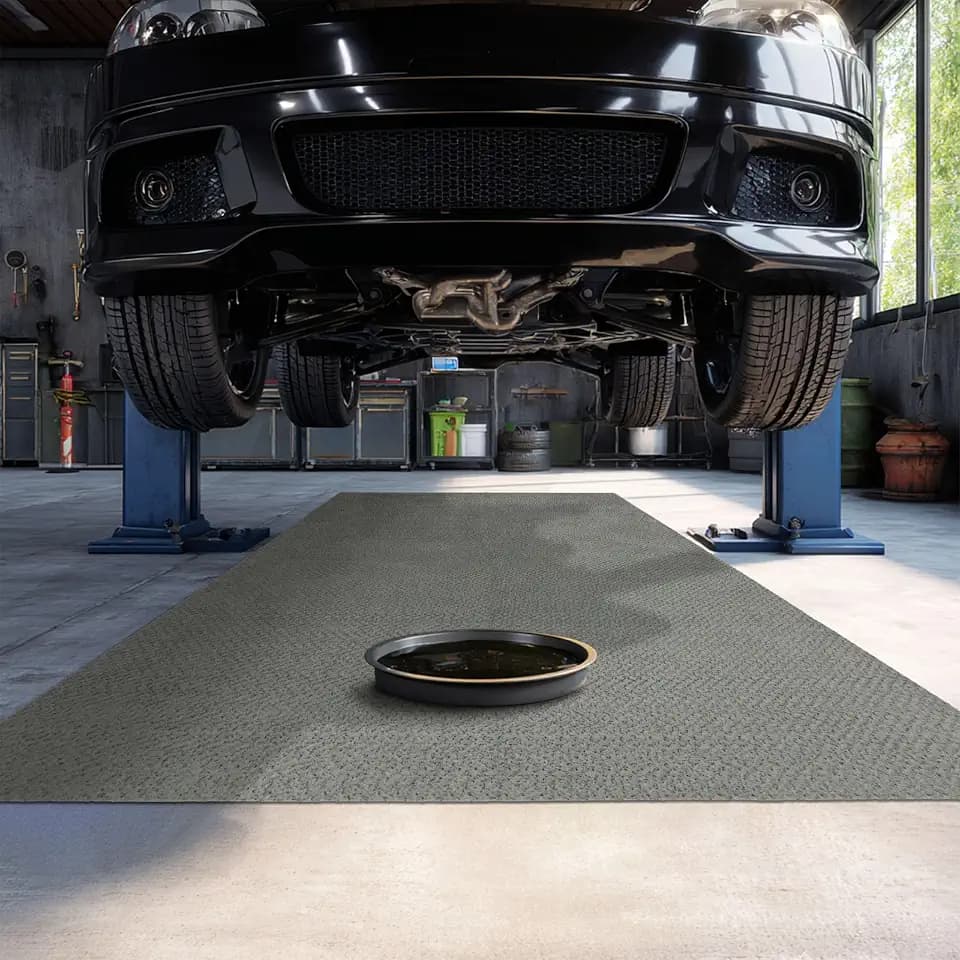 Mohawk Home Oil Spill Moisture Barrier Mat Utility Solid Gray 5' X 7' Other Perfect for Kitchen, Living Room, Kids Room, Dining Room, Hallway, Office, Garage, Entryway, Bathroom, Laundry Room