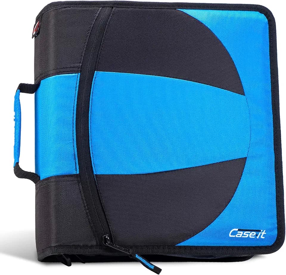 Case-it Dual Binder | Two 1.5" D-Rings | 600-Sheet | Dual-101 Denim Blue