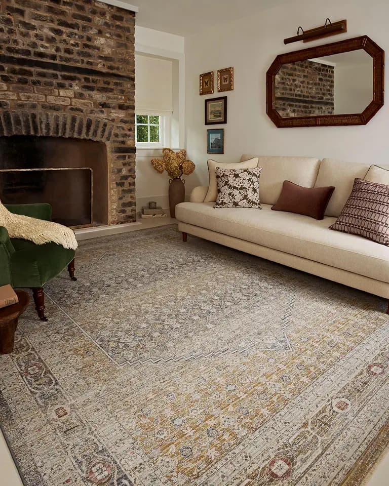 Loloi Chris Loves Julia Ida Stone/Gold 2'-7" x 10'-0" Runner Rug