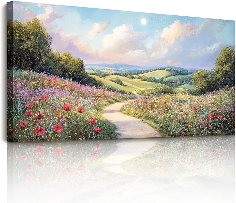 SERIMINO Country Chic Landscape Wall Decor, Sunny Scenic Art Prints 24"x48"
