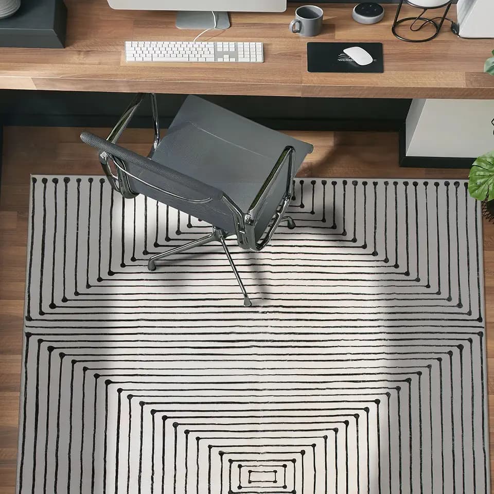 Rugshop Bohemian Stripes Marbella Non-Slip Washable Area Rug Ivory 3' x 5'