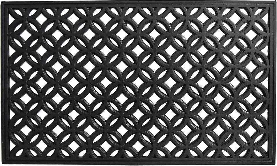 Calloway Mills AZ103582436 Circle Time Rubber Doormat, 24" x 36", Black
