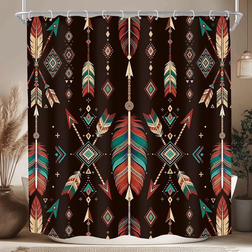 Boho Southwestern Shower Curtain Bohemian Western Bathroom Decor 72x72