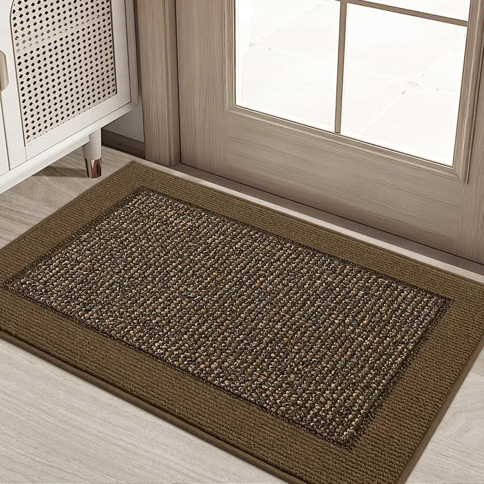 BEQHAUSE Indoor Door Mat 20" x 32", Dirt Trapper Door Mats, Brown