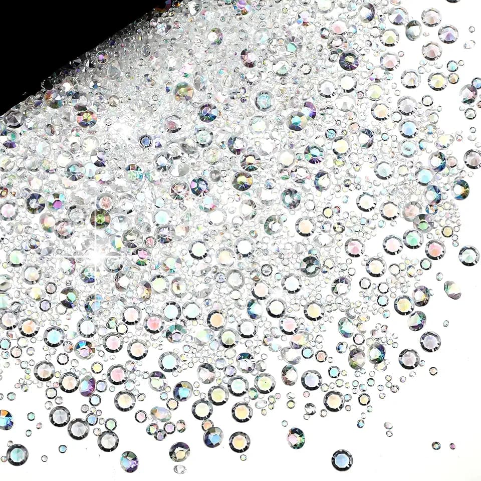 Hicarer 7000 Pcs Diamond Decorations Diamond Vase Filler, AB White