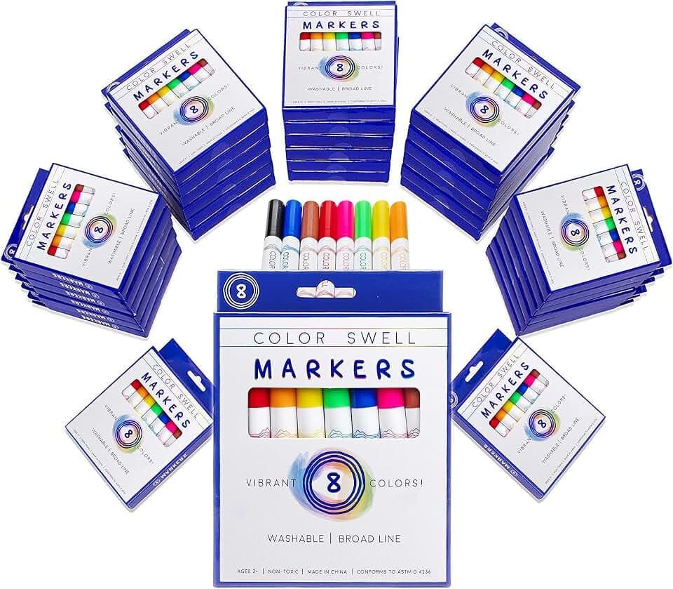 Color Swell Broad Line Markers - Washable, Non-Toxic, Ideal for Kids (36 Pack | 288 Markers)