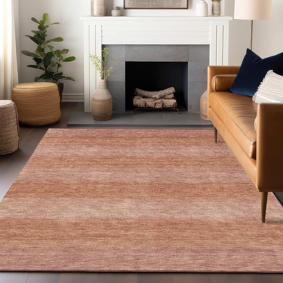 Addison Rugs Chantille ACN1733 Terracotta 5' x 7'6" Indoor/Outdoor, Machine Washable, Easy Clean, Non Shedding, Bedroom, Living Room, Dining Room, Kitchen, Patio Rug