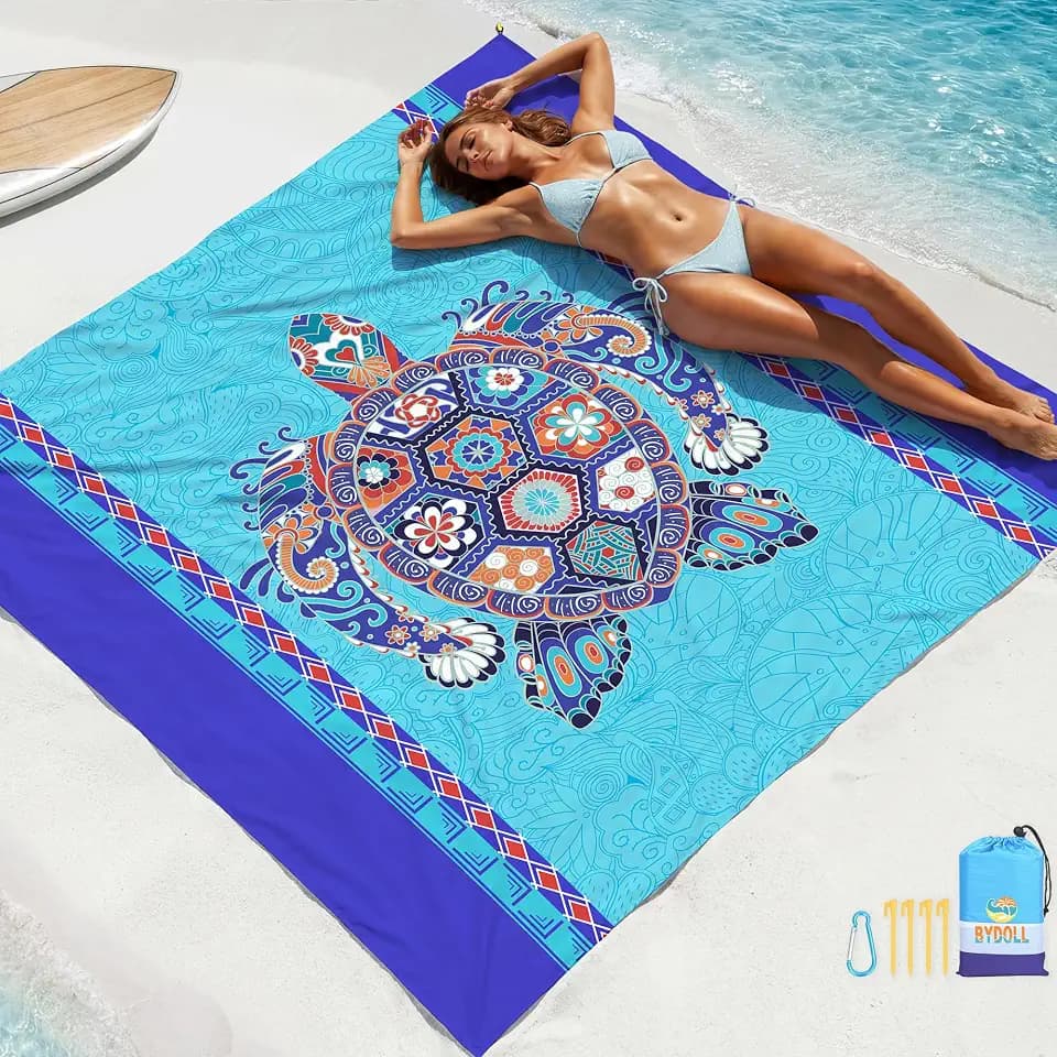 Beach Blanket Waterproof Sandproof Large 78''X81''/10'X9' Beach Towel Mat