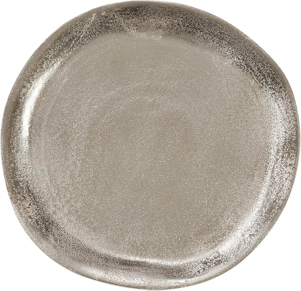 SARO LIFESTYLE Aluminum Organic Charger (Set of 4), 13"x13", Silver