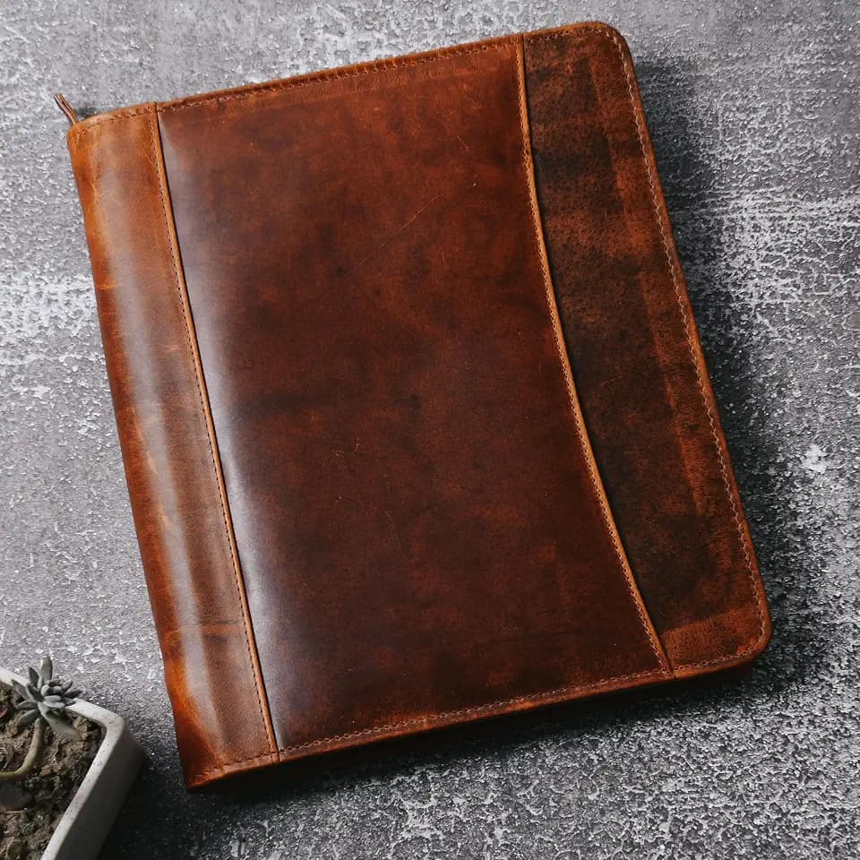 Jajmo Legacy Leather Business Portfolio Padfolio Resume Folder Men & Women