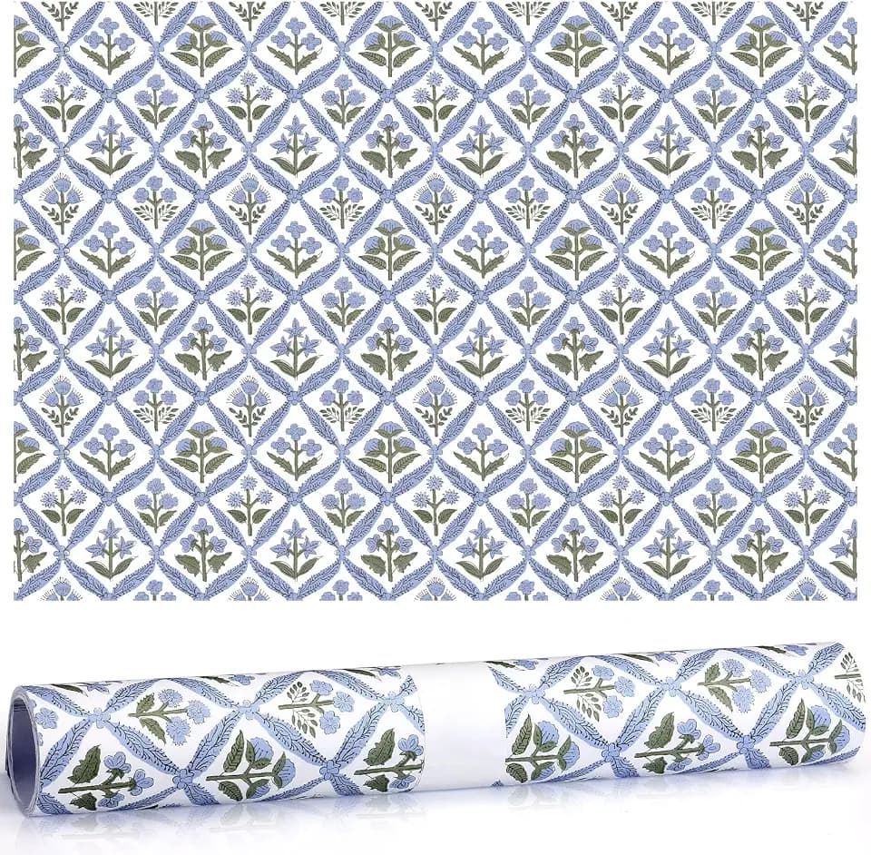Gersoniel 10 Sheets Scented Drawer Liners, Linen, Light Blue Pattern