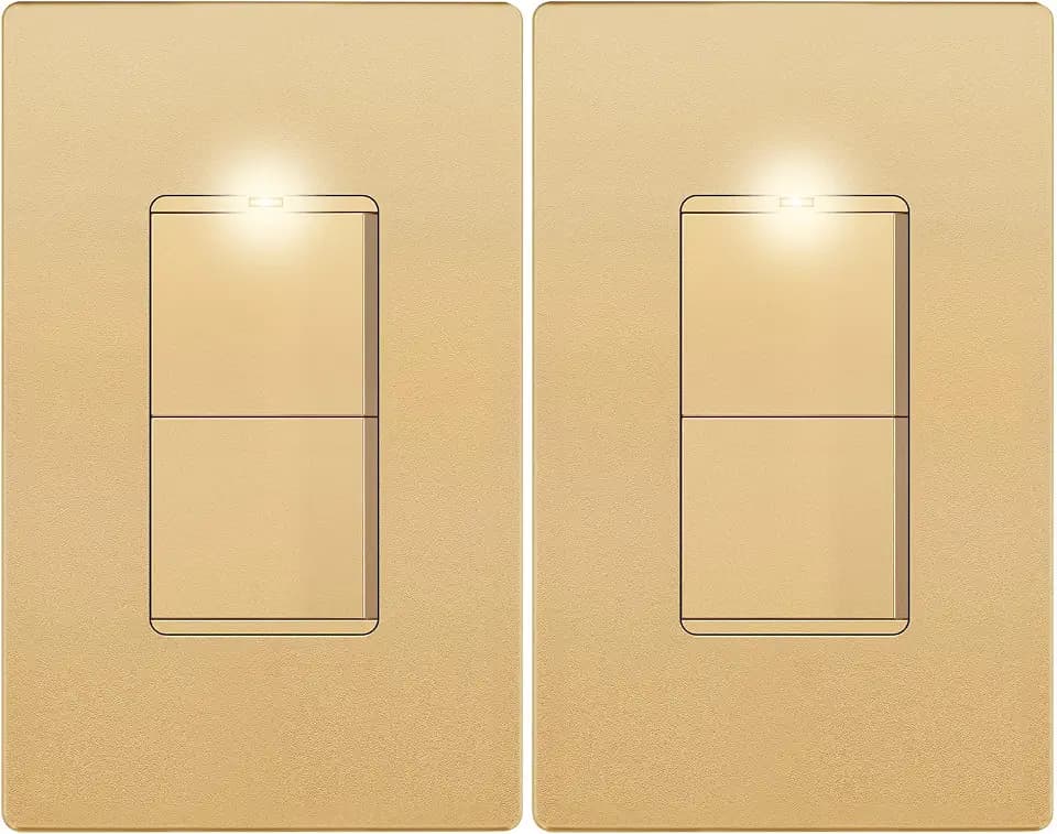 LIDER Lighted Double Switch, Combination Frameless Decorator Switch, 15A