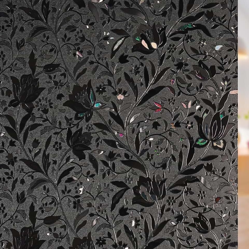rabbitgoo Total Blackout Window Film, Black Privacy Cling, 17.5" x 78.7"