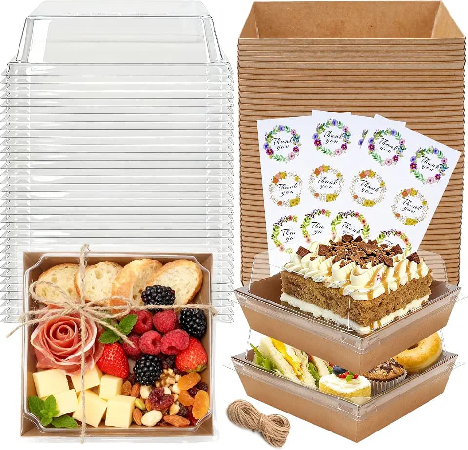 NPLUX Halloween Charcuterie Boxes,50 Pack 5.3x4.9x2.5 in,for Catering